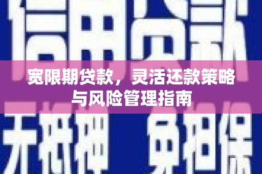 遂昌宽限期贷款，灵活还款策略与风险管理指南