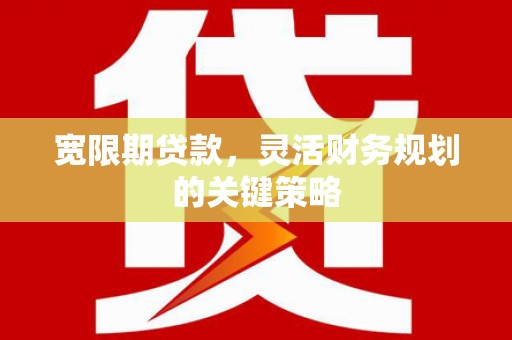 遂昌宽限期贷款，灵活财务规划的关键策略