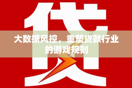 遂昌大数据风控，重塑贷款行业的游戏规则
