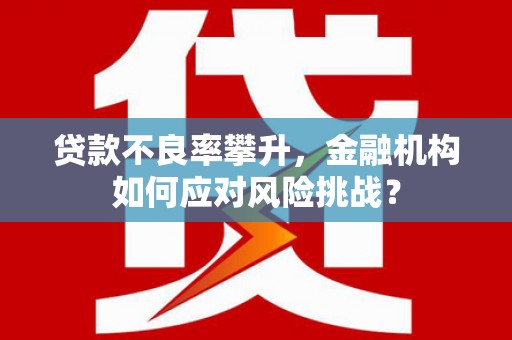 遂昌贷款不良率攀升，金融机构如何应对风险挑战？