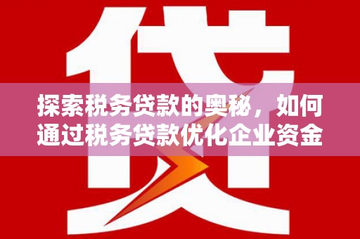 遂昌探索税务贷款的奥秘，如何通过税务贷款优化企业资金流