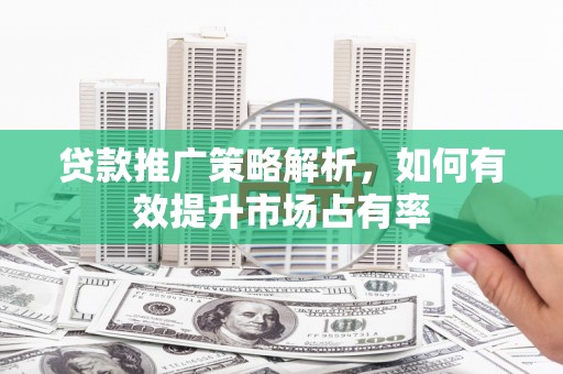遂昌贷款推广策略解析，如何有效提升市场占有率