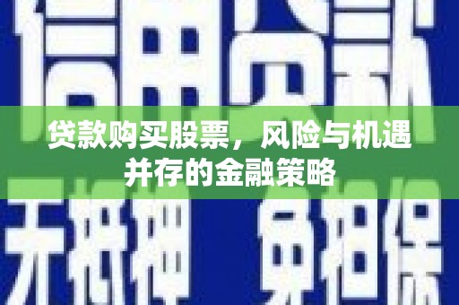 遂昌贷款购买股票，风险与机遇并存的金融策略
