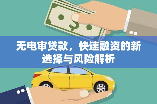 遂昌无电审贷款，快速融资的新选择与风险解析