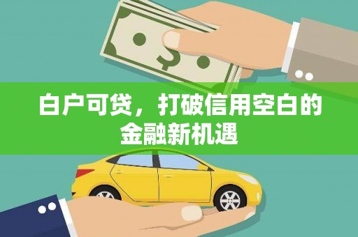 遂昌白户可贷，打破信用空白的金融新机遇