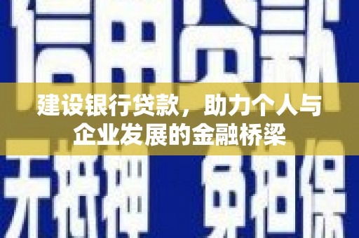 遂昌建设银行贷款，助力个人与企业发展的金融桥梁