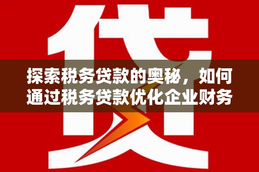 遂昌探索税务贷款的奥秘，如何通过税务贷款优化企业财务