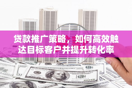 遂昌贷款推广策略，如何高效触达目标客户并提升转化率