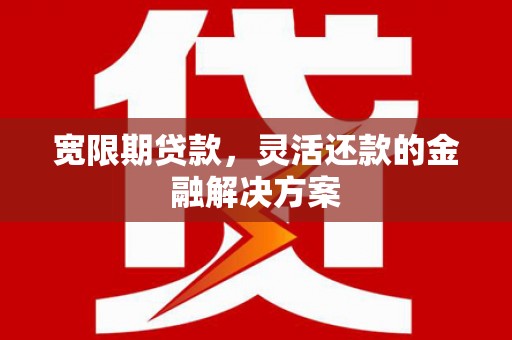 遂昌宽限期贷款，灵活还款的金融解决方案