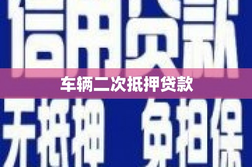 遂昌车辆二次抵押贷款