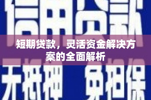遂昌短期贷款，灵活资金解决方案的全面解析