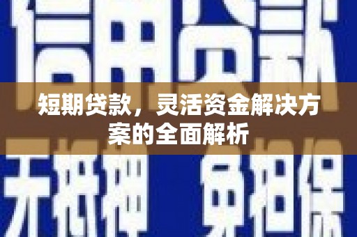 遂昌短期贷款，灵活资金解决方案的全面解析