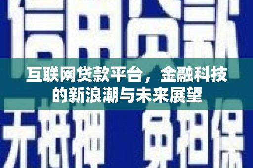 遂昌互联网贷款平台，金融科技的新浪潮与未来展望
